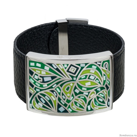 Браслет Fiore Luna, на кожаном черном ремешке, CB01366-4 G